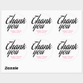 Zwarte en witte kalligrafische Dank U Stickers (Vel)