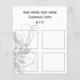 zwarte en witte kantoorcoupons flyer