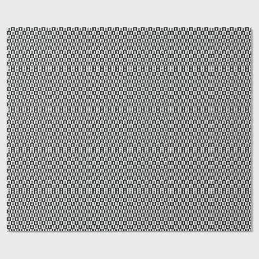 Zwarte en witte kap Allover Chess Board Cadeaupapier (Vlak)