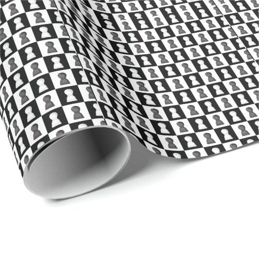 Zwarte en witte kap Allover Chess Board Cadeaupapier (Rol Hoek)