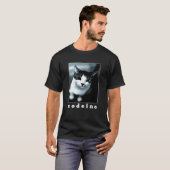 Zwarte en witte kat codeïne t-shirt (Voorkant volledig)