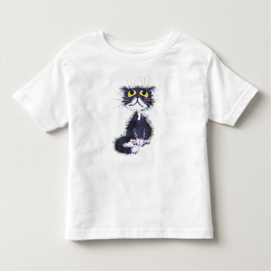 Zwarte en witte kat kinder shirts (Voorkant)