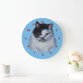 Zwarte en witte kat,  klok (Huis)