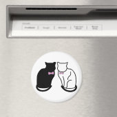 Zwarte en witte kat magneet (Insitu (Vaatwasser))