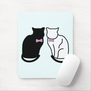 Zwarte en witte kat muismat
