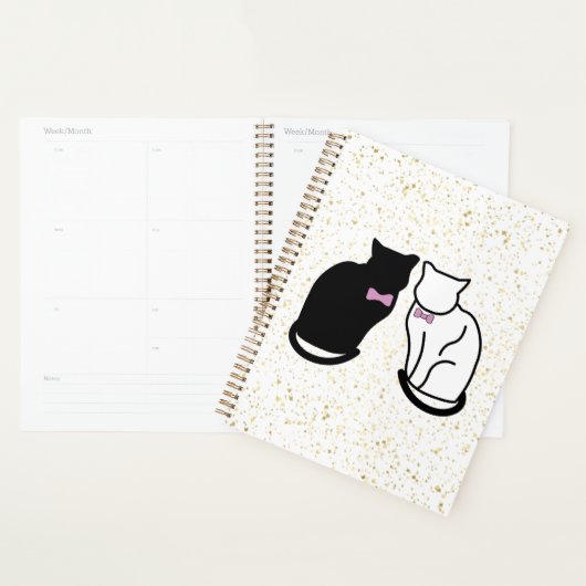 Zwarte en witte kat planner (Display)