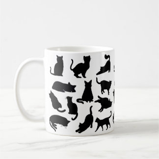 Zwarte en witte kat Silhouettes Koffiemok