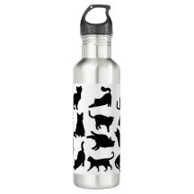 Zwarte en witte kat Silhouettes