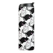 Zwarte en witte kat thermosbeker (Gedraaid links)