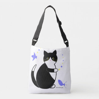 Zwarte en witte kat, Tuxedo-kat Crossbody Tas