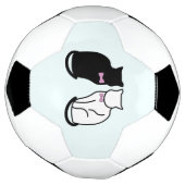 Zwarte en witte kat voetbal (Gedraaid)