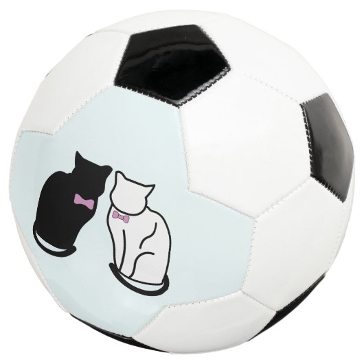 Zwarte en witte kat voetbal (Drie kwart)