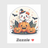 Zwarte en witte katje sticker – Griezelige Sticker (Vel)
