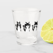Zwarte en witte katten | Drie Katten Shot Glas (Voorkant)