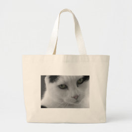 Zwarte en witte katten grote tote bag