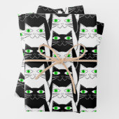 Zwarte en witte katten inpakpapier vel (In situ)