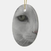 Zwarte en witte katten keramisch ornament (Links)