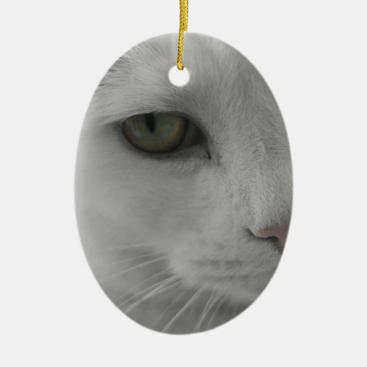 Zwarte en witte katten keramisch ornament (Voorkant)