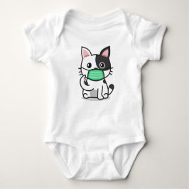 ZWARTE EN WITTE KATTEN MET EEN MASKBODYSUIT BABY ROMPER
