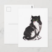 Zwarte en witte kattesuma briefkaart (Voorkant / Achterkant)