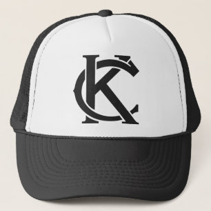 ZWARTE EN WITTE KC-LOGO TRUCKER PET