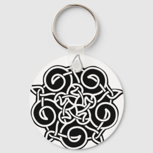 Zwarte en witte Keltische knoop Sleutelhanger