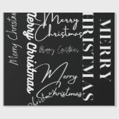 Zwarte en witte kerst cadeaupapier (Vlak)