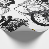 ZWARTE EN WITTE, kerst met edelstenen Cadeaupapier (Hoek)