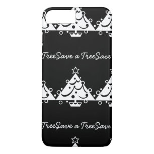 Zwarte en witte kerst sparen de boom iPhone 8 plus / 7 plus hoesje