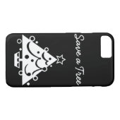 Zwarte en witte kerst sparen de boom Case-Mate iPhone case (Achterkant (Horizontaal))