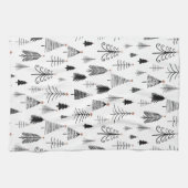 Zwarte en witte kerstbomen theedoek (Horizontaal)