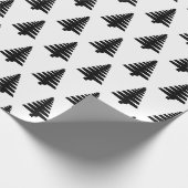 Zwarte en witte kerstboommatte cadeaupapier (Hoek)