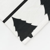 Zwarte en witte kerstboomstructuur en tekst fleece deken (Hoek)