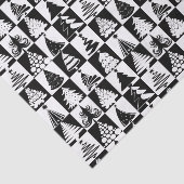 Zwarte en witte kerstboomvakantie tissuepapier (Detail)