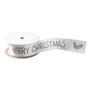 Zwarte en witte kerstcadeaubon lint