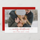 Zwarte en witte kerstfeestdag fotokaart feestdagenkaart (Voorkant / Achterkant)