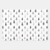 Zwarte en witte kerstFeestdagen Inpakpapier Vel (Voorkant)