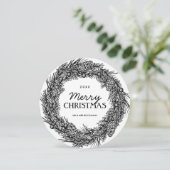 Zwarte en witte kerstkaarten feestdagenkaart (Staand voorkant)