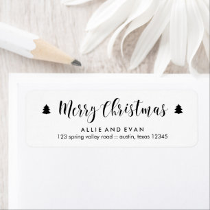 Zwarte en witte kersttangen etiket