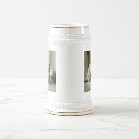 zwarte en witte keuken tongen tikken uit bierpul (Center)