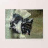 zwarte en witte keuken tongen tikken uit legpuzzel (Horizontaal)