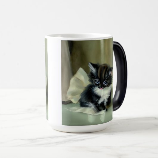  zwarte en witte keuken tongen tikken uit magische mok (Voorkant rechts)