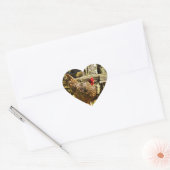 Zwarte en witte kip op de boerderij hart sticker (Envelop)