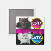 ZWARTE EN WITTE KLEINKLEINE KATTEN MAGNEET (Voorkant / Achterkant)