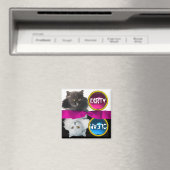 ZWARTE EN WITTE KLEINKLEINE KATTEN MAGNEET (Insitu (Vaatwasser))