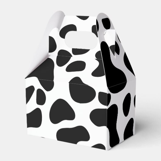 Zwarte en witte Koe Afdrukdag Bedankdoosjes (Achterkant)