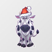 Zwarte en witte Koe kersttouwtjes Raamsticker (Vel)