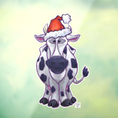 Zwarte en witte Koe kersttouwtjes Raamsticker (Vel 3)