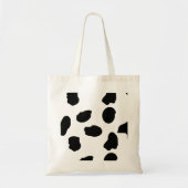 Zwarte en witte Koe Print Canvas tas (Voorkant)