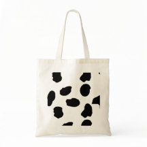 Zwarte en witte Koe Print Canvas tas
